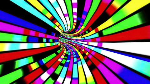 Driving through the Colorful light rays tunnel Stock Illustration