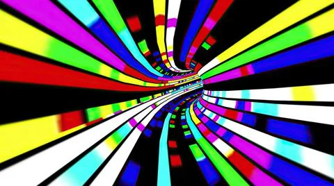 Driving through the Colorful light rays tunnel イラスト素材