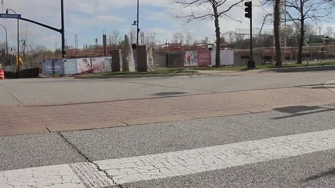 Driving Through Construction Zone Stock Footage 74137777