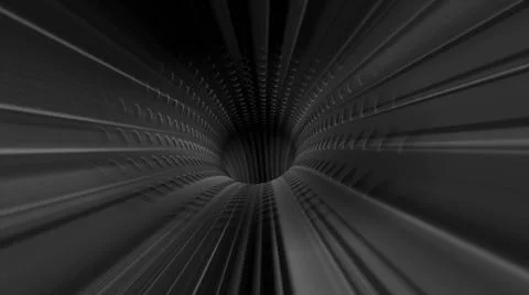 Driving through dark dots tunnel Stock Illustration