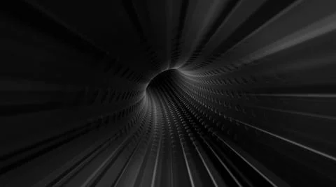 Driving through dark dots tunnel Stock Illustration