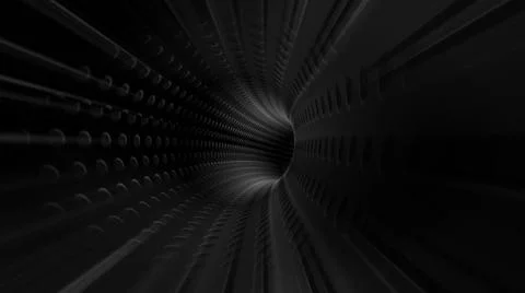 Driving through dark dots tunnel Stock Illustration