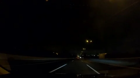 Driving through dark highway at night in Japan Video stock 155291913