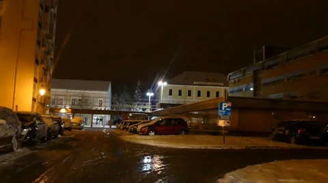 Driving Through The Dark Parking Space - Finding A Parking Spot - Parking  Stock-Footage 46826563