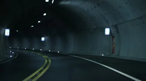Driving through dark tunell Vídeo Stock 15788051