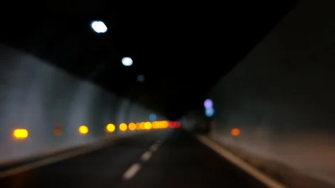 Driving through dark tunnel Stock Footage 88102560