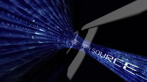 Driving through the data source tunnel Stock Illustration