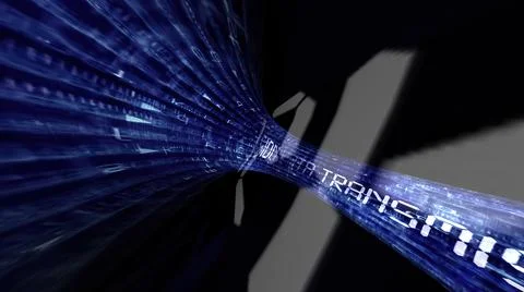 Driving through the data transmission tunnel Illustrazione stock