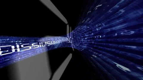 Driving through the data transmission tunnel Illustrazione stock