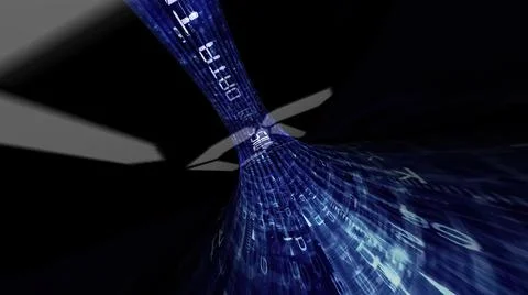 Driving through the data transmission tunnel 库存插图