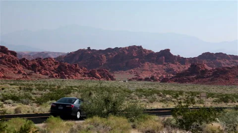 Driving through the desert Stock Footage 44540541