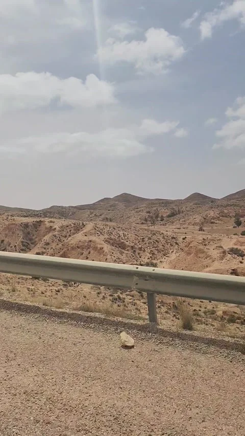 Driving Through Desert Highway Point of View Shot Stock Footage 340359685
