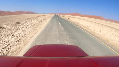 Driving through desert hyper-lapse (4K) Stock Footage 200784597