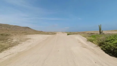 Driving Through Desert Island Video stock 264996383