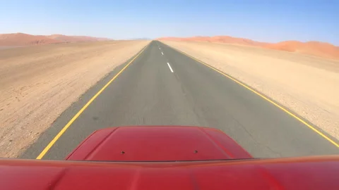 Driving through desert top view hyper-lapse (4K) Stock Footage 200421999