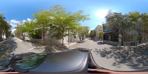 Driving through desolate Design District Miami shut down due to Coronavirus C Stock Footage 127843063