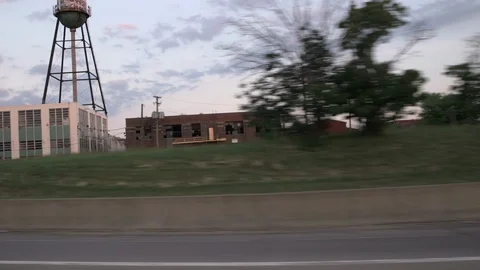 Driving through downtown Detroit Stock Footage 129474432