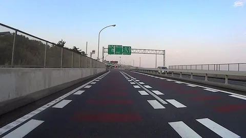 Driving through Electric Tool Collection (ETC) gate of Seisho Bypass Video stock 75682588