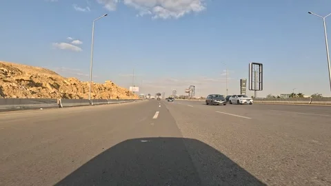 Driving Through Elegant Planned Roads New Cairo Showing Buildings Traffic Stock Footage 329748008
