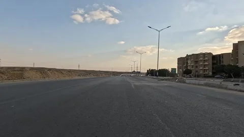 Driving Through Elegant Planned Roads New Cairo Showing Buildings Traffic Stock Footage 329749250
