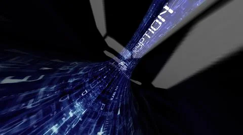 Driving through the encrypted data tunnel Stock Illustration