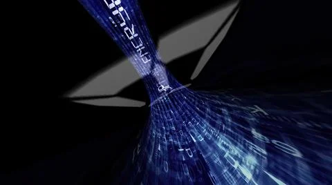 Driving through the encrypted data tunnel Stock Illustration