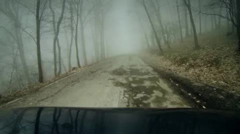 Driving through the fog Stock Footage 20528576