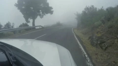 Driving through fog Stock Footage 54789601