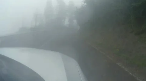 Driving through fog Stock Footage 54789757