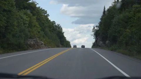 Driving through Forest road - Algonquin Provincial Park Stock Footage 68655730