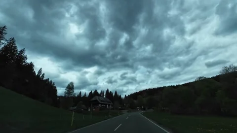 Driving Through Forest Roads Hyperlapse Nature Travel Video Stock Footage 335378361