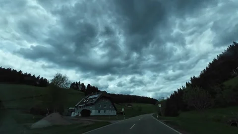 Driving Through Forest Roads Hyperlapse Nature Travel Video Stock Footage 335378413
