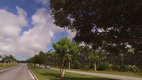 Driving Through Freeport Roads and Highway, Grand Bahama Bahamas Stock Footage 99206948