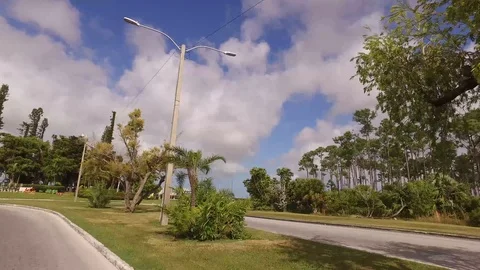 Driving Through Freeport Roads and Highway, Grand Bahama Bahamas Stock Footage 99206986