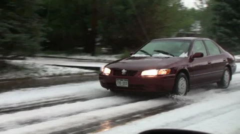 Driving Through Hail Stock Footage 54750498