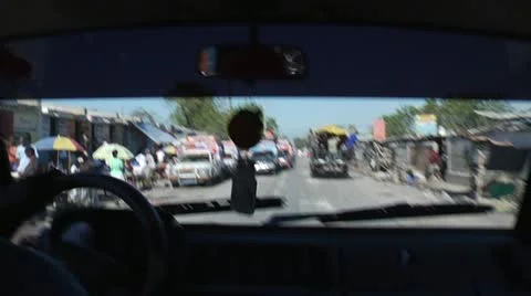 Driving Through Haitian Streets Stock Footage 22323504