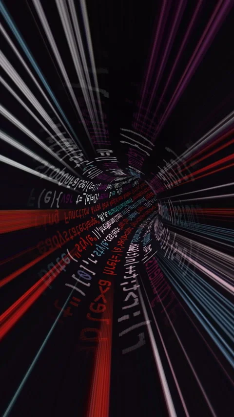 Driving through the hi tech data tunnel vertical video Video stock 258610671