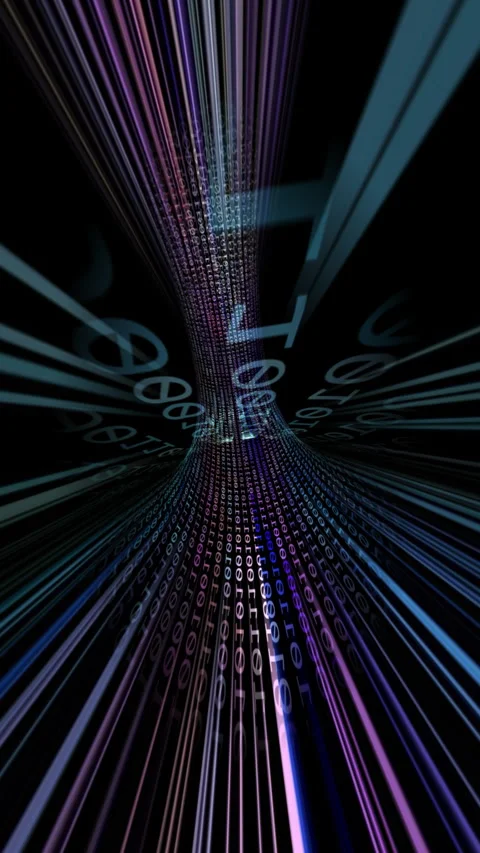 Driving through the hi tech data tunnel vertical video Video stock 258610827