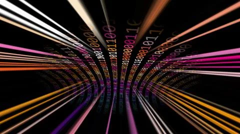 Driving through the hi tech data tunnel concept Stock Illustration