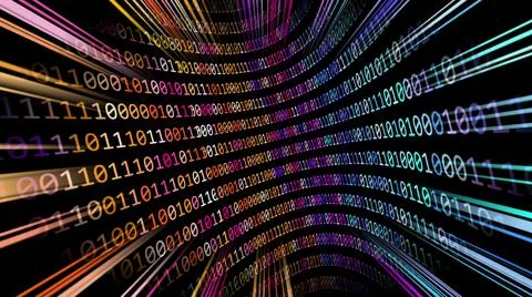 Driving through the hi tech data tunnel concept Illustrazione stock