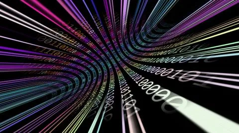 Driving through the hi tech data tunnel concept Illustrazione stock