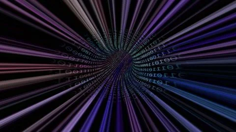 Driving through the hi tech data tunnel concept Illustrazione stock