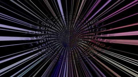 Driving through the hi tech data tunnel concept 스톡 일러스트