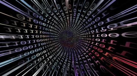 Driving through the hi tech data tunnel concept Illustrazione stock