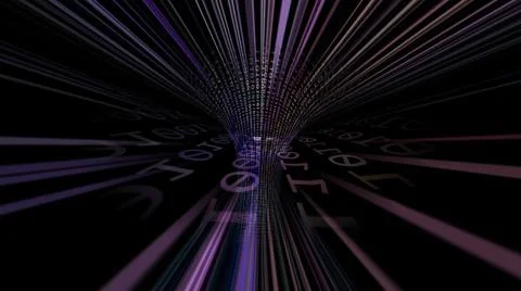 Driving through the hi tech data tunnel concept Illustrazione stock