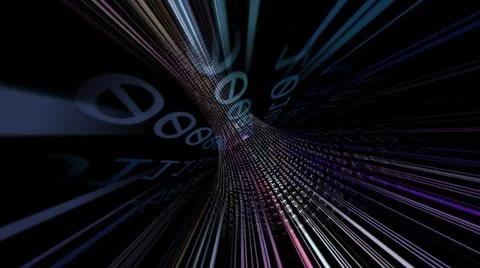 Driving through the hi tech data tunnel concept Stock Illustration