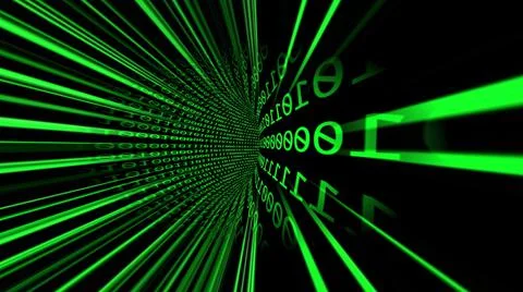 Driving through the hi tech data tunnel concept Illustrazione stock