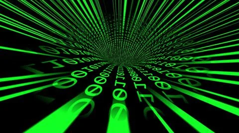 Driving through the hi tech data tunnel concept Stock Illustration