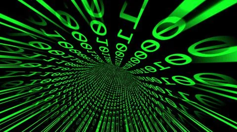 Driving through the hi tech data tunnel concept Stock Illustration