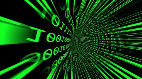 Driving through the hi tech data tunnel concept Illustrazione stock